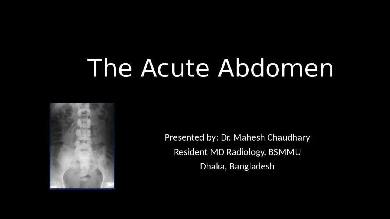 PPT-The Acute A bdomen Presented