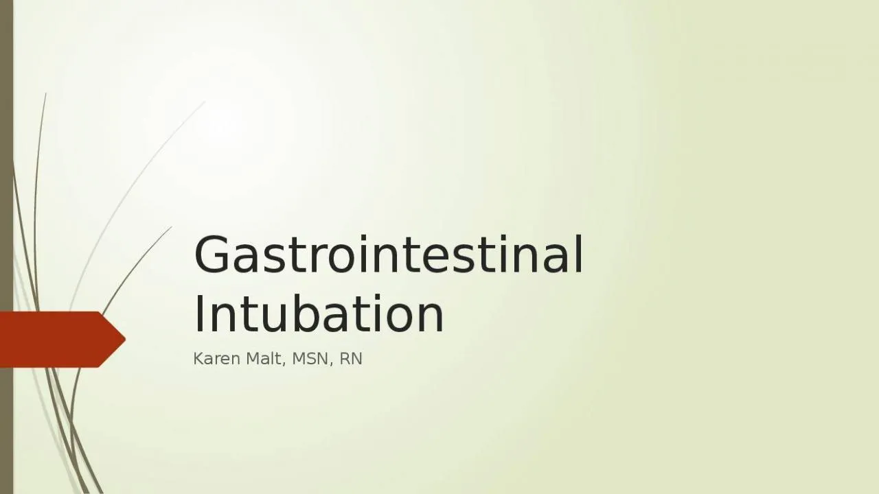 PPT-Gastrointestinal Intubation