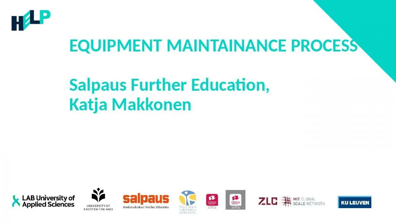 PPT-EQUIPMENT MAINTAINANCE PROCESS