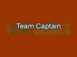 Team Captain’s Guide