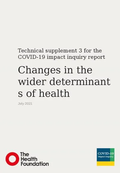 Changes in the  wider determinants of health