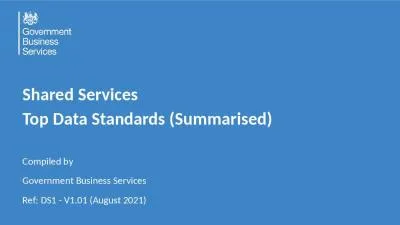 Shared Services Top Data Standards (Summarised)