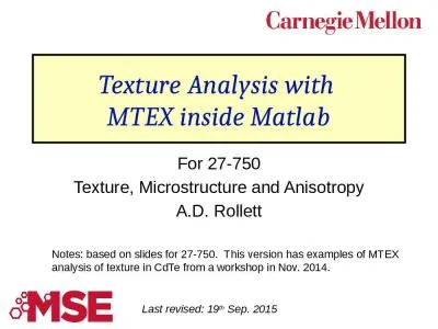 Texture Analysis with  MTEX inside