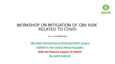 WORKSHOP ON MITIGATION OF GBV RISK