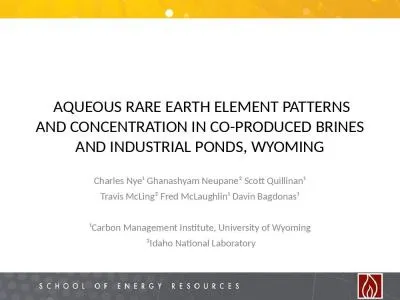 AQUEOUS RARE EARTH ELEMENT PATTERNS AND CONCENTRATION IN CO-PRODUCED BRINES AND INDUSTRIAL PONDS,