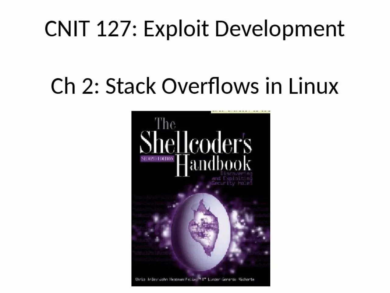 PPT-CNIT 127: Exploit Development