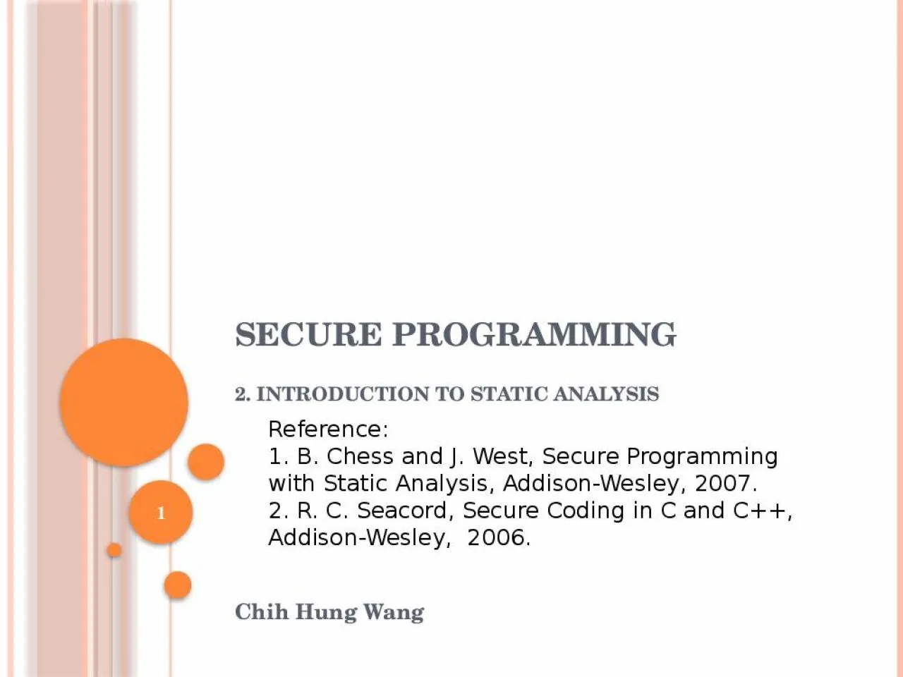 PPT-Secure Programming 2. Introduction to Static Analysis