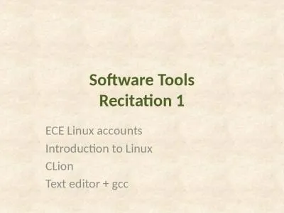 Software Tools Recitation 1