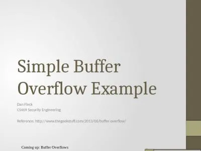 Simple Buffer  Overflow Example