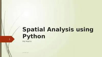 Spatial Analysis using Python