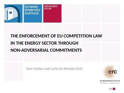 1 THE ENFORCEMENT OF EU COMPETITION LAW IN THE ENERGY SECTOR THROUGH