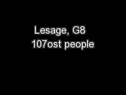 Lesage, G8  107ost people