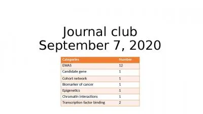 Journal club September 7, 2020