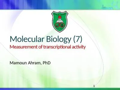 Molecular Biology (7) Measurement of transcriptional activity