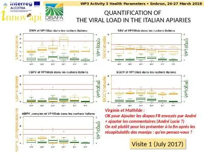 QUANTIFICATION OF  THE VIRAL LOAD IN THE ITALIAN APIARIES