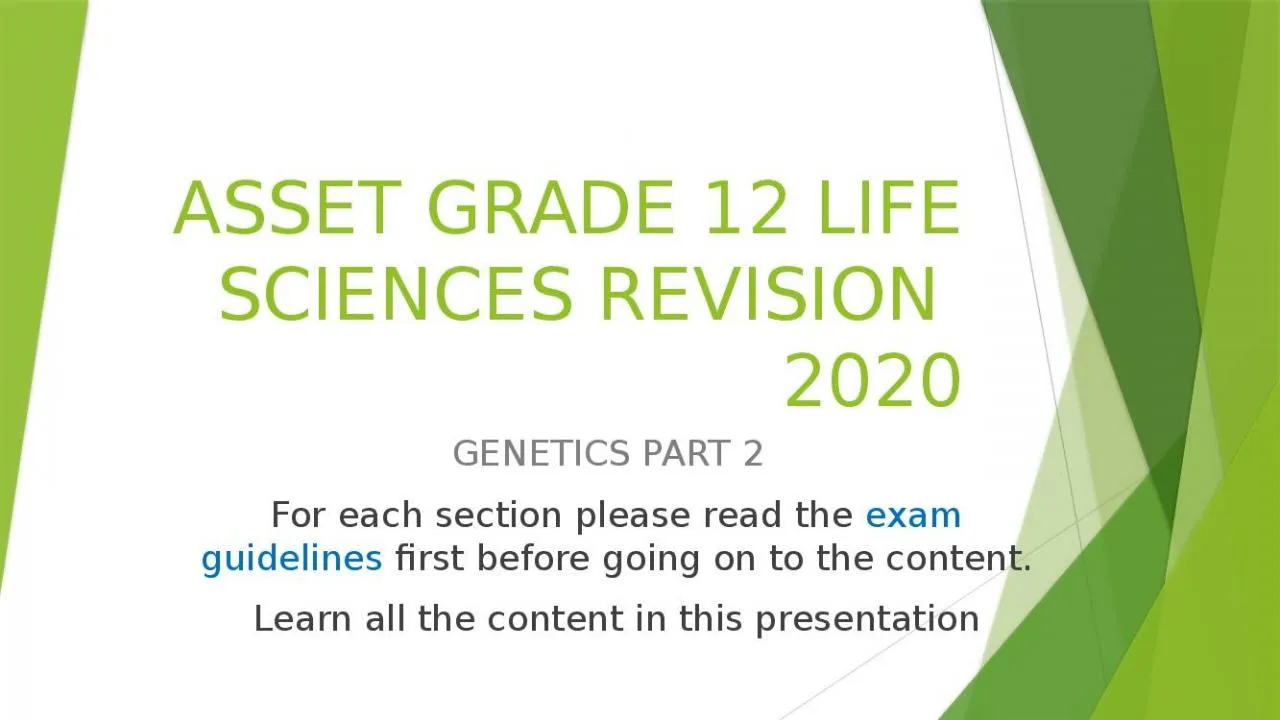 PPT-ASSET GRADE 12 LIFE SCIENCES REVISION 2020