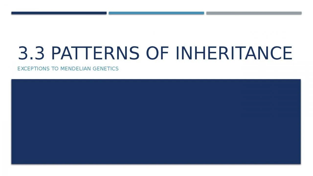 PPT-3.3 Patterns of Inheritance