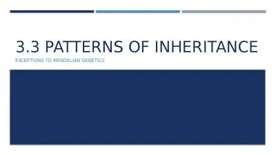 3.3 Patterns of Inheritance