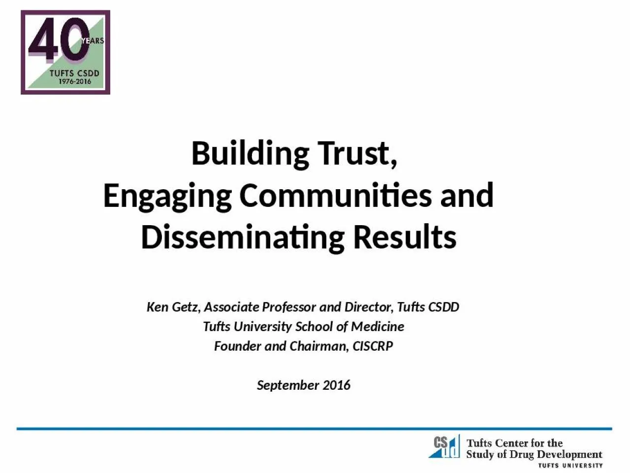 PPT-Building Trust, Engaging Communities and Disseminating Results