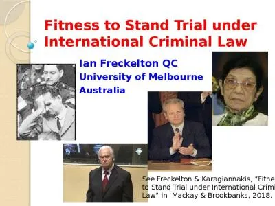 Fitness to Stand Trial under International Criminal Law