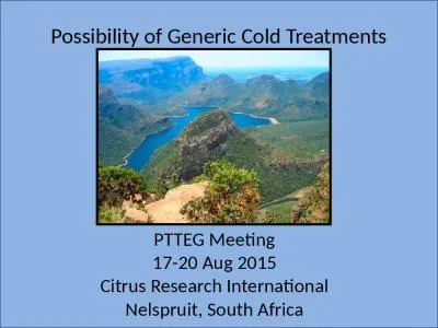 Possibility of Generic Cold Treatments