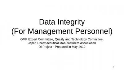 Data Integrity (For Management Personnel)