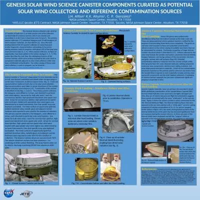 GENESIS SOLAR WIND SCIENCE CANISTER COMPONENTS CURATED AS POTENTIAL SOLAR WIND COLLECTORS AND REFER