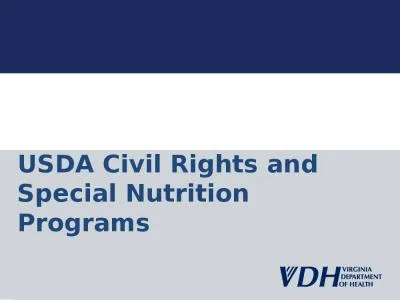 USDA Civil Rights and Special Nutrition Programs