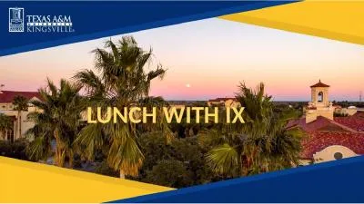 LUNCH WITH IX Illegal Discrimination and Civil Rights