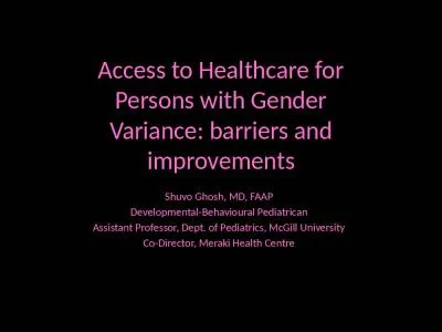 Access to Healthcare for Persons with Gender Variance: barriers and improvements