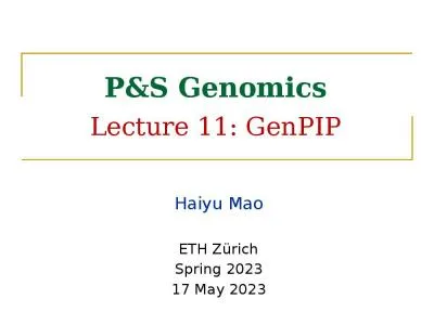 P&S Genomics Lecture 1