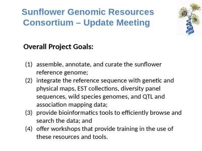 Sunflower Genomic Resources Consortium – Update Meeting