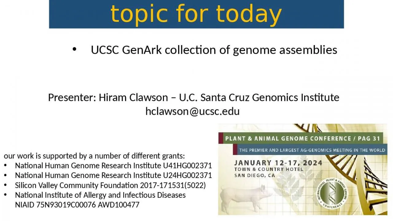 PPT-topic for today UCSC GenArk