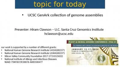 topic for today UCSC  GenArk