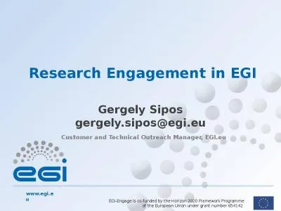 Customer and Technical Outreach Manager, EGI.eu