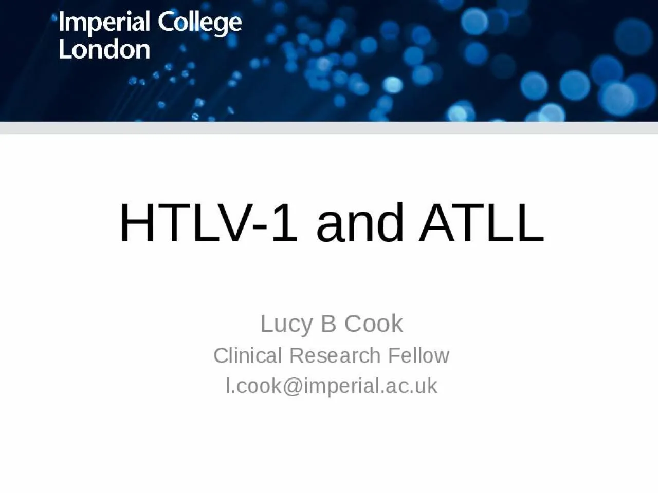 PPT-HTLV-1 and ATLL Lucy B Cook