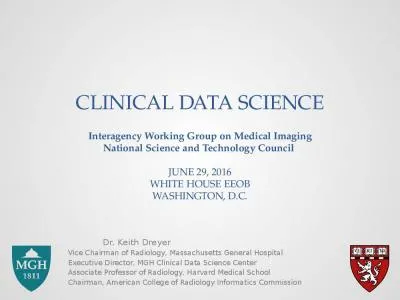 Clinical Data Science   Interagency Working Group on Medical Imaging