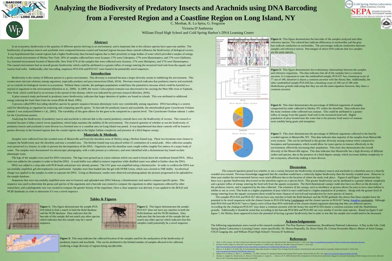 PPT-Analyzing the Biodiversity of Predatory Insects and Arachnids using DNA Barcoding