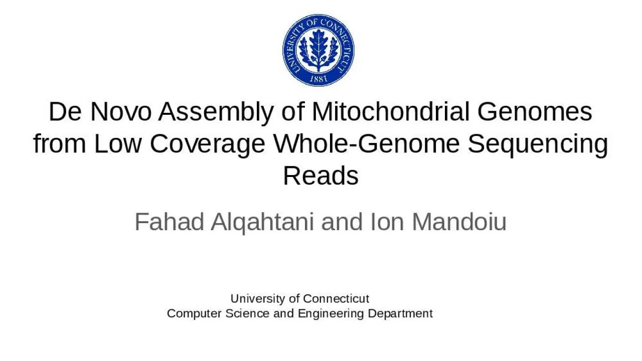 PPT-De Novo Assembly of Mitochondrial Genomes from Low Coverage Whole-Genome Sequencing Reads