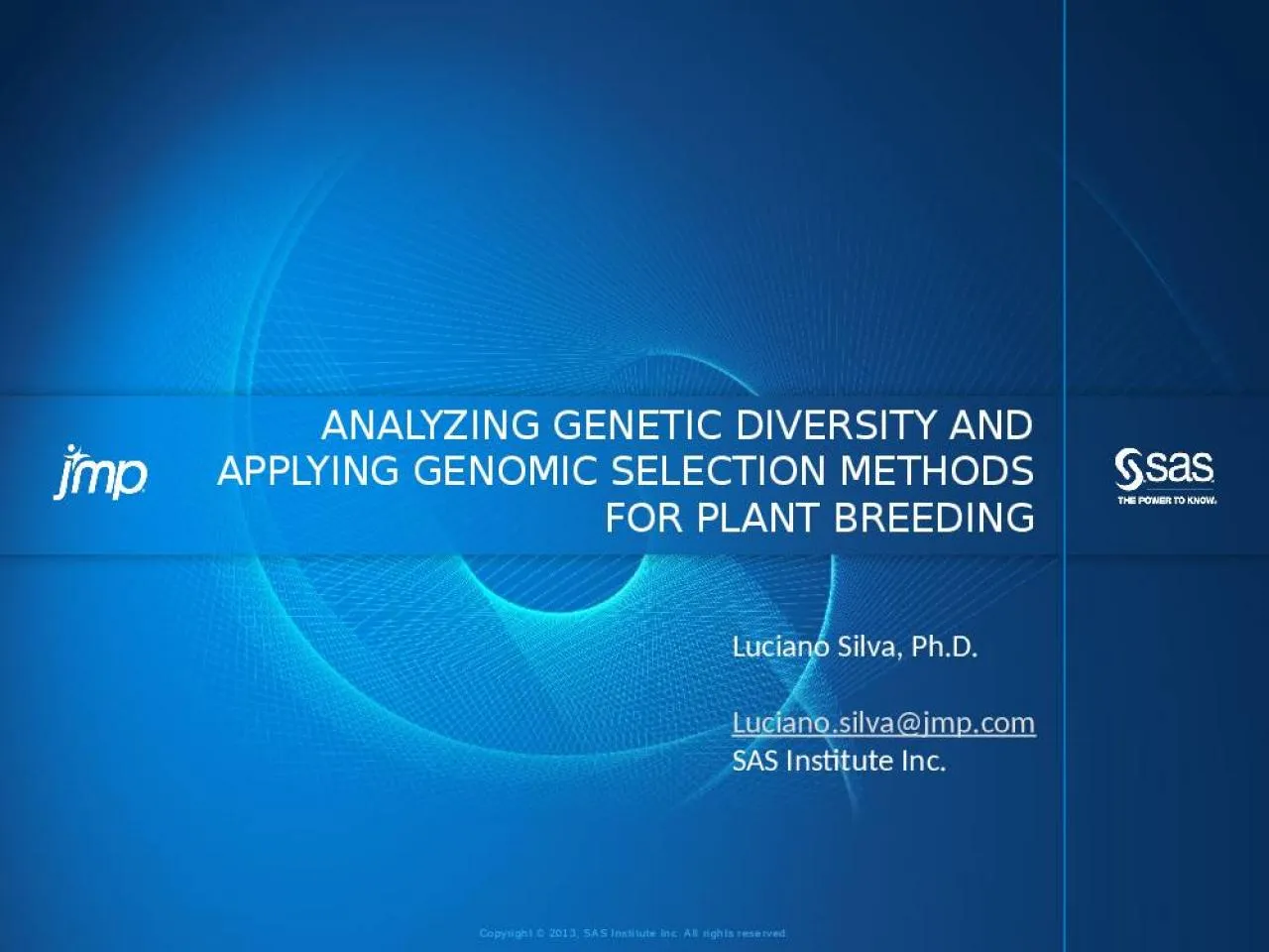 PPT-Analyzing Genetic Diversity and Applying Genomic Selection Methods for Plant Breeding