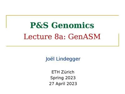 P&S Genomics Lecture 8a: GenASM