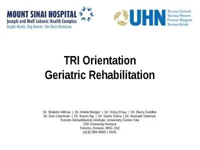 TRI Orientation Geriatric