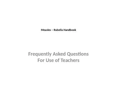 Measles – Rubella Handbook