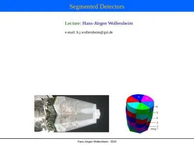 Segmented Detectors Lecture: