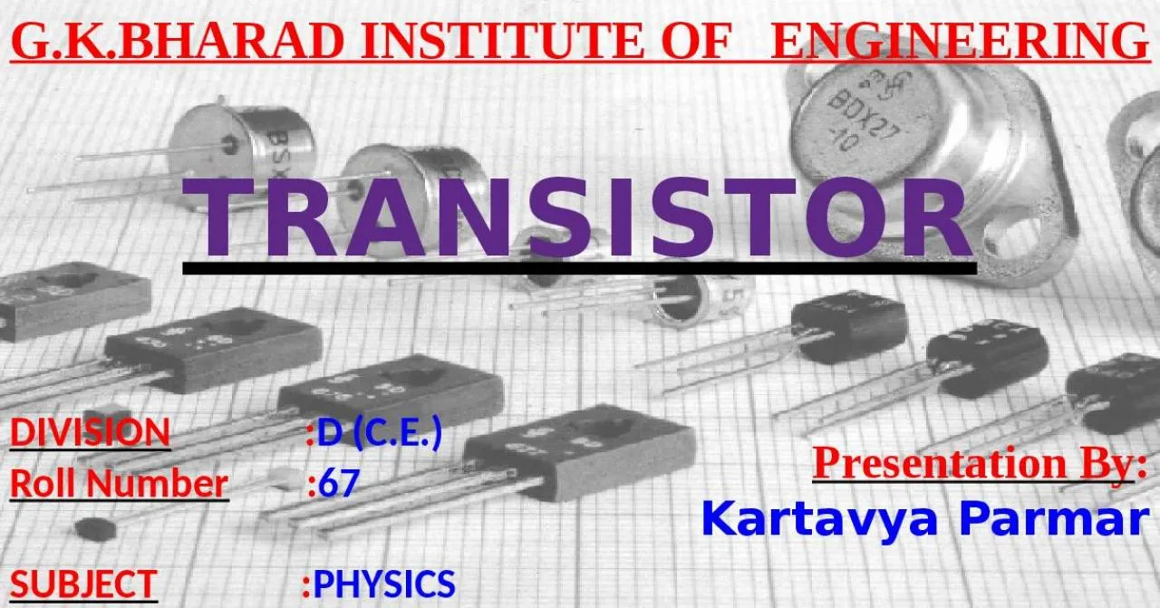 PPT-G.K.BHARAD INSTITUTE OF ENGINEERING