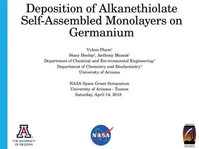 Deposition of Alkanethiolate Self-Assembled Monolayers on Germanium