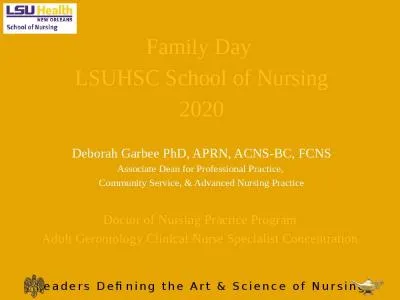 Family Day  LSUHSC School of Nursing