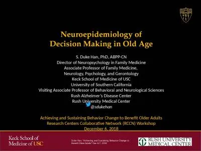 Neuroepidemiology of Decision Making in Old Age