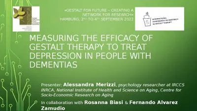 Measuring the efficacy of Gestalt therapy to treat depression in people with dementias