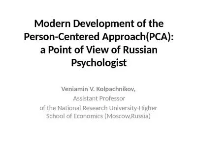 Modern Development of the Person-Centered